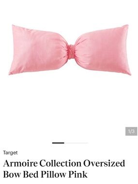 Armoire Collection Oversized Bow Bed Pillow - Pink